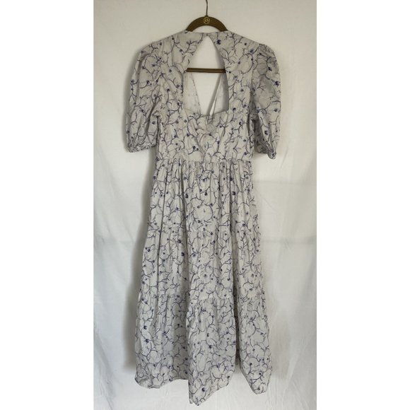 Nicholas Celie Maxi Dress 6 Floral Print V-Neck Purple/White - Picture 10 of 16